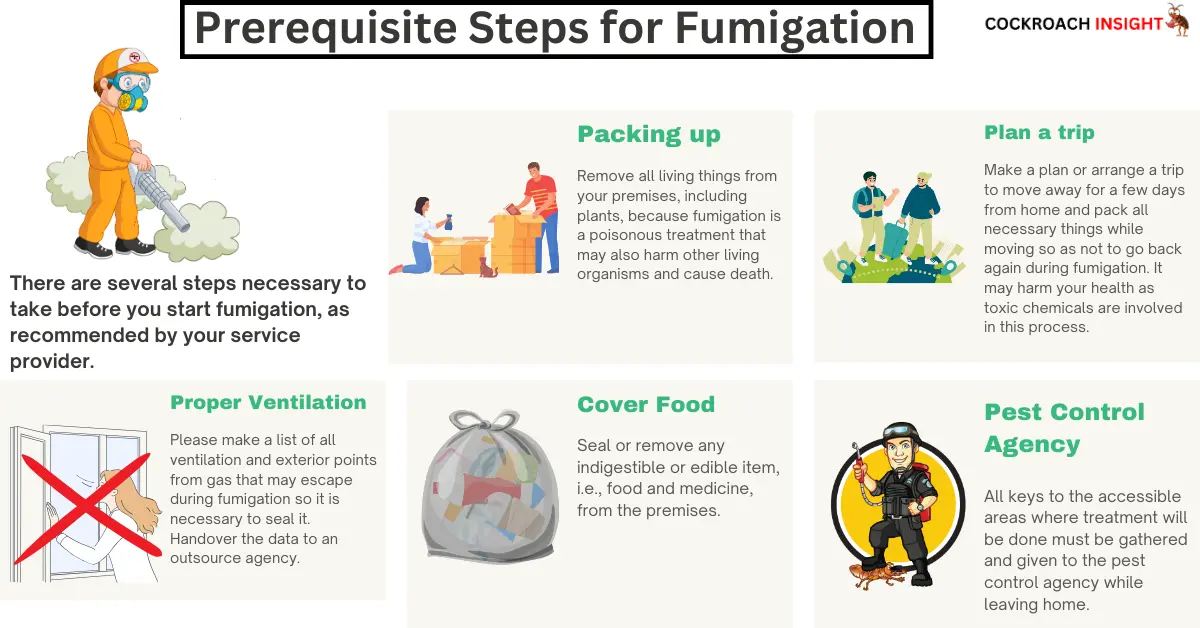 Pre Requisite Steps For Fumigation Process For Cockroaches