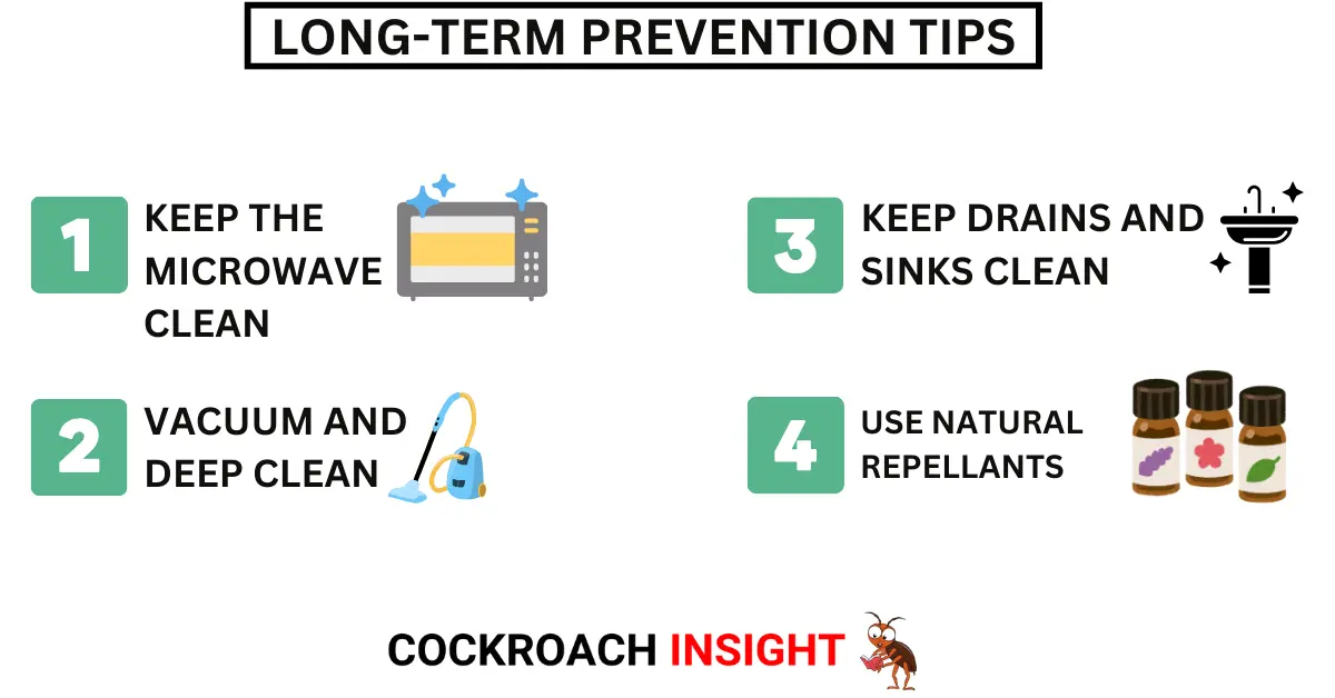 
Long-Term Cockroach Prevention Tips
