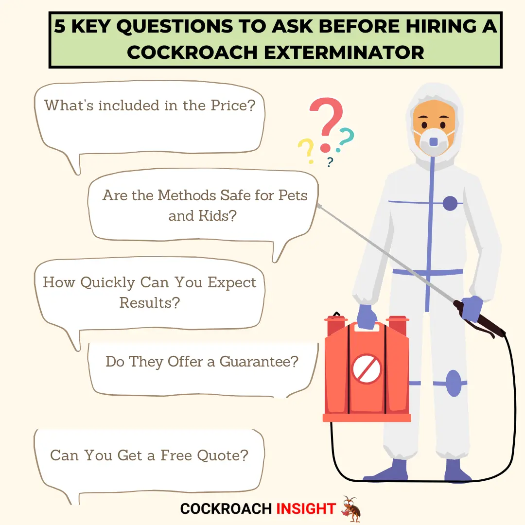 5 Key Questions to Ask Before Hiring a Cockroach Exterminator